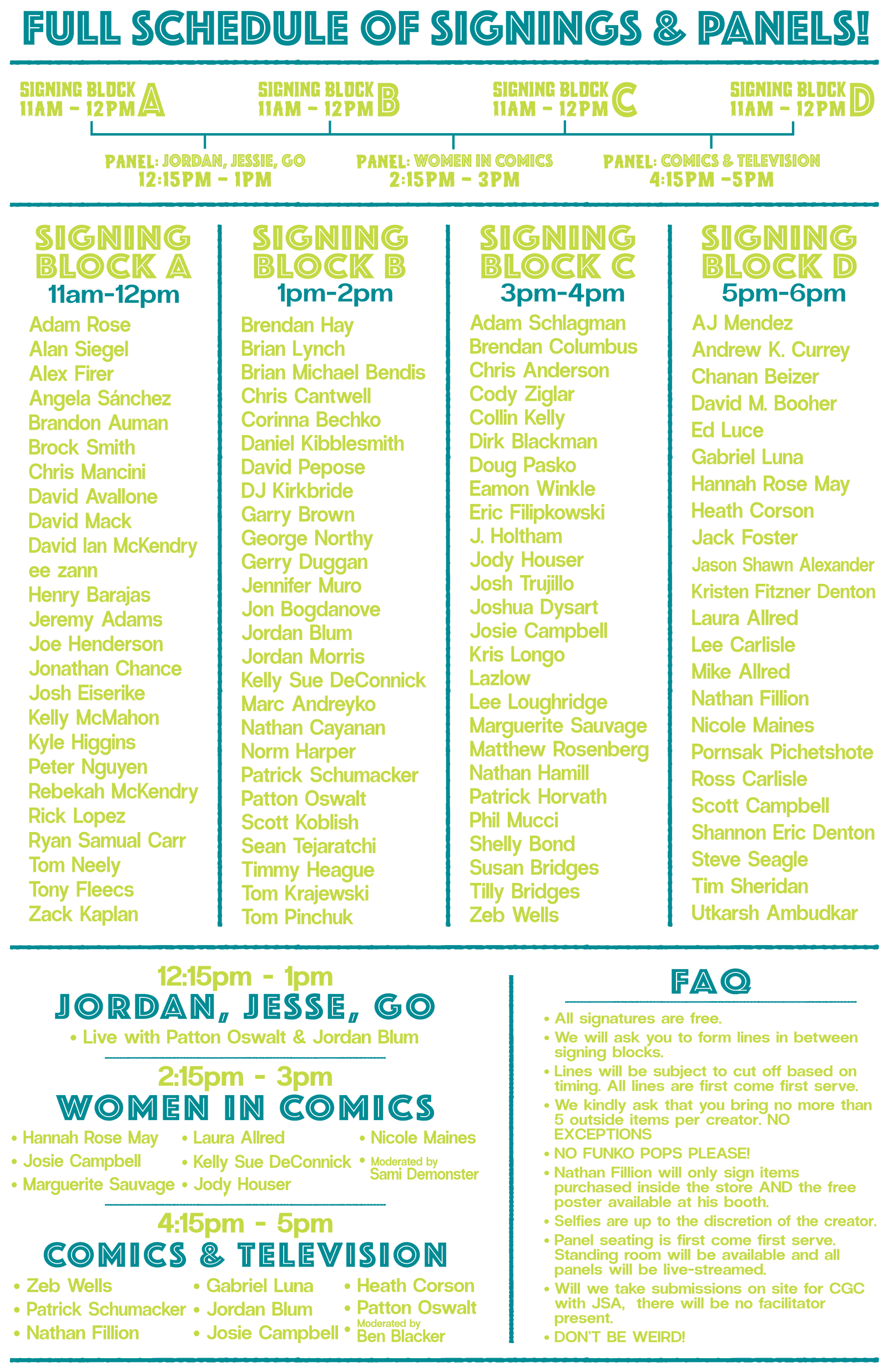 Comic Creators Block Party 2025 Creator Lineup